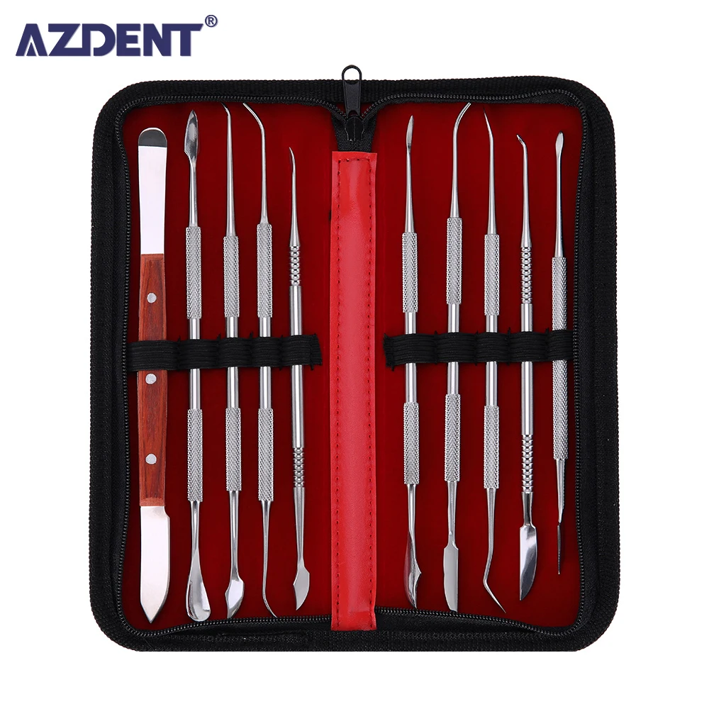 AZDENT Dental Spatula Plaster Knife Practical Stainless Steel Versatile Teeth Wax Carving Tool Set Dental Instrument Tools