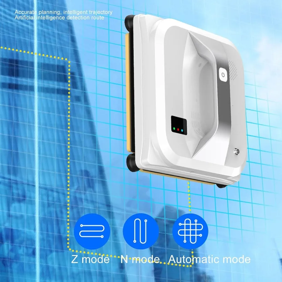 Remote Control Window Cleaning Robot with Water Spray for High Rise Windows 2800Pa Strong Suction Low Noise Automatic Glass Cle