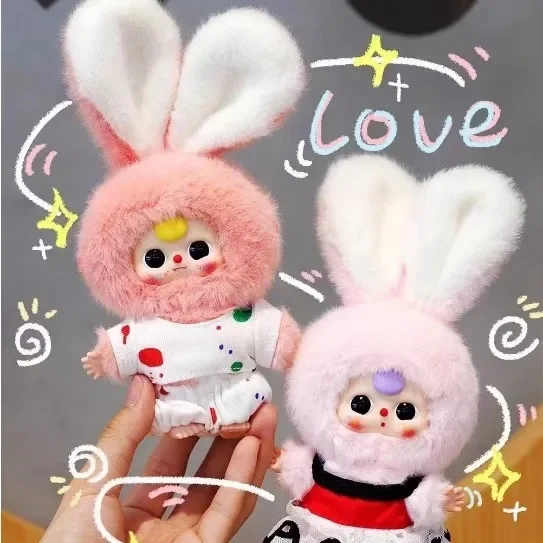 

New Baby Three Mini Rabbit Hair Velvet Blind Box Trendy Play Doll Slippery Doll Bag Pendant Action Figure Doll Birthday Gift