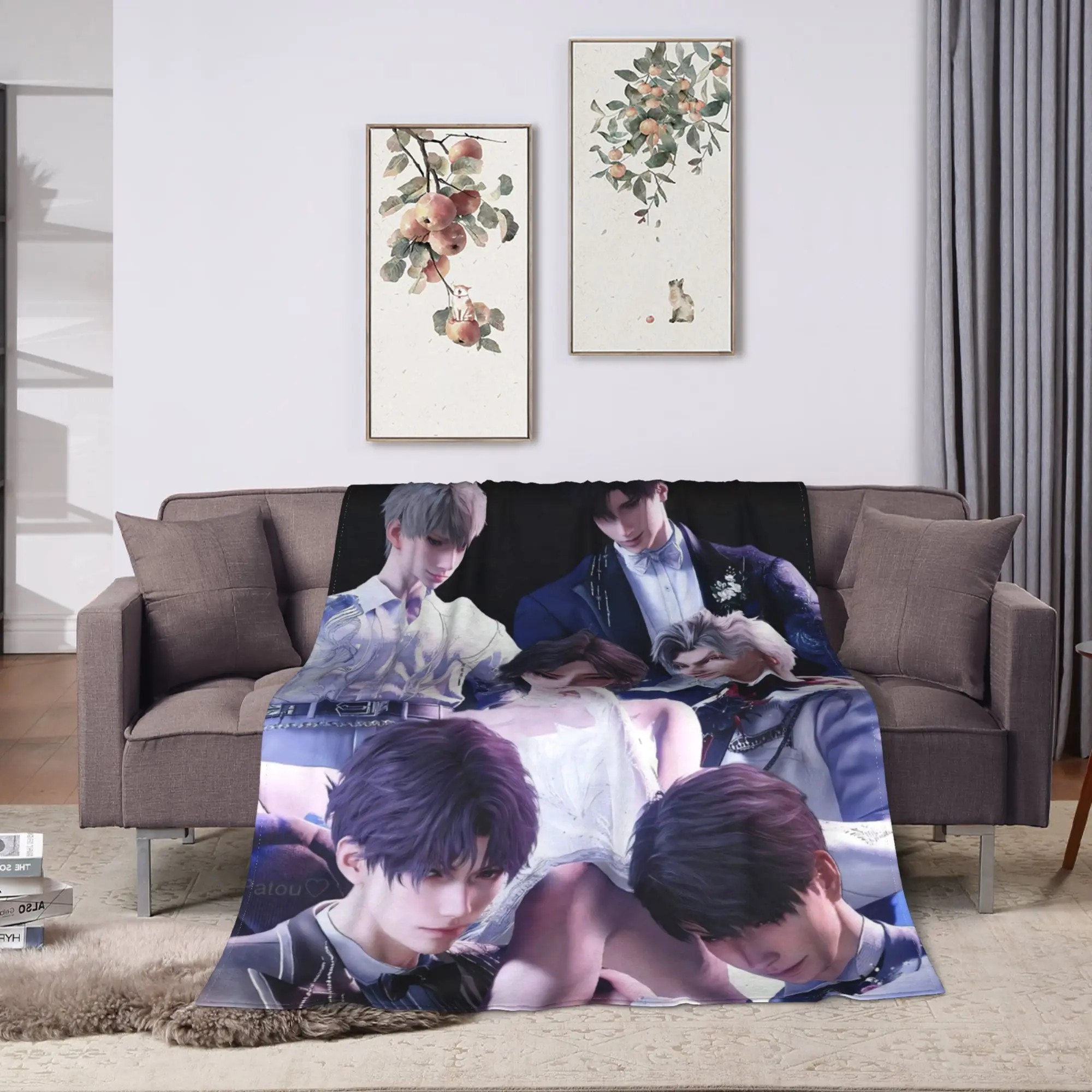 Love and Deepspace Your Husbands Your Boyfriends Soft Warm Blanket  Plush Throw Blanket Fluffy Home Decor Flannel Bedspread