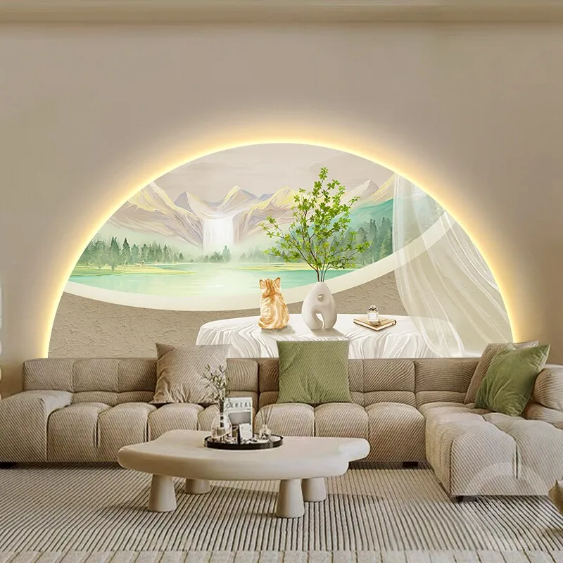 Cream Wind Sunshine Jinshan Living Room Decoration Painting Small Fresh Mural Lamp