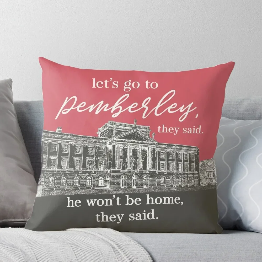 

Let's go to Pemberley, they said Throw Pillow Couch Pillows Embroidered Cushion Cover Decorative Sofa Cushions Pillow