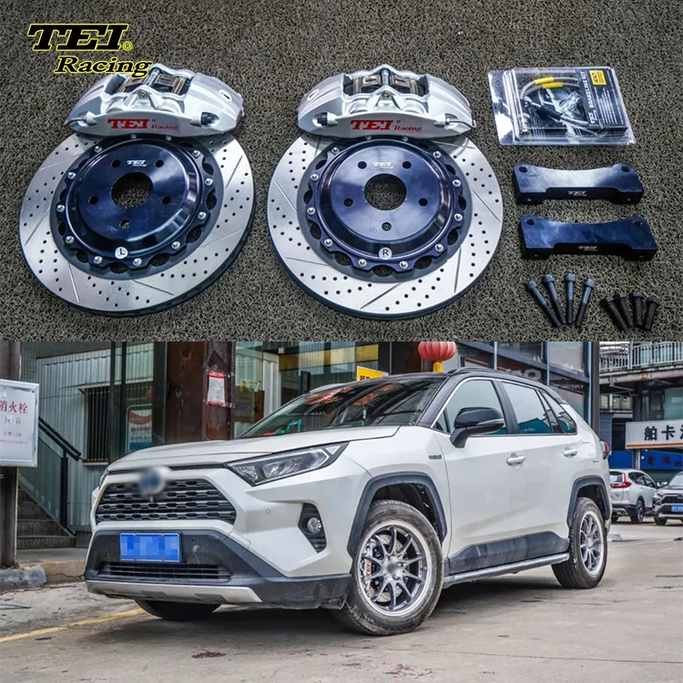 

Front Big Brake Kit 4 Piston Caliper with 355*28 mm rotor BBK auto brake system For toyota RAV4 2020 YEAR 18 Inch car rim