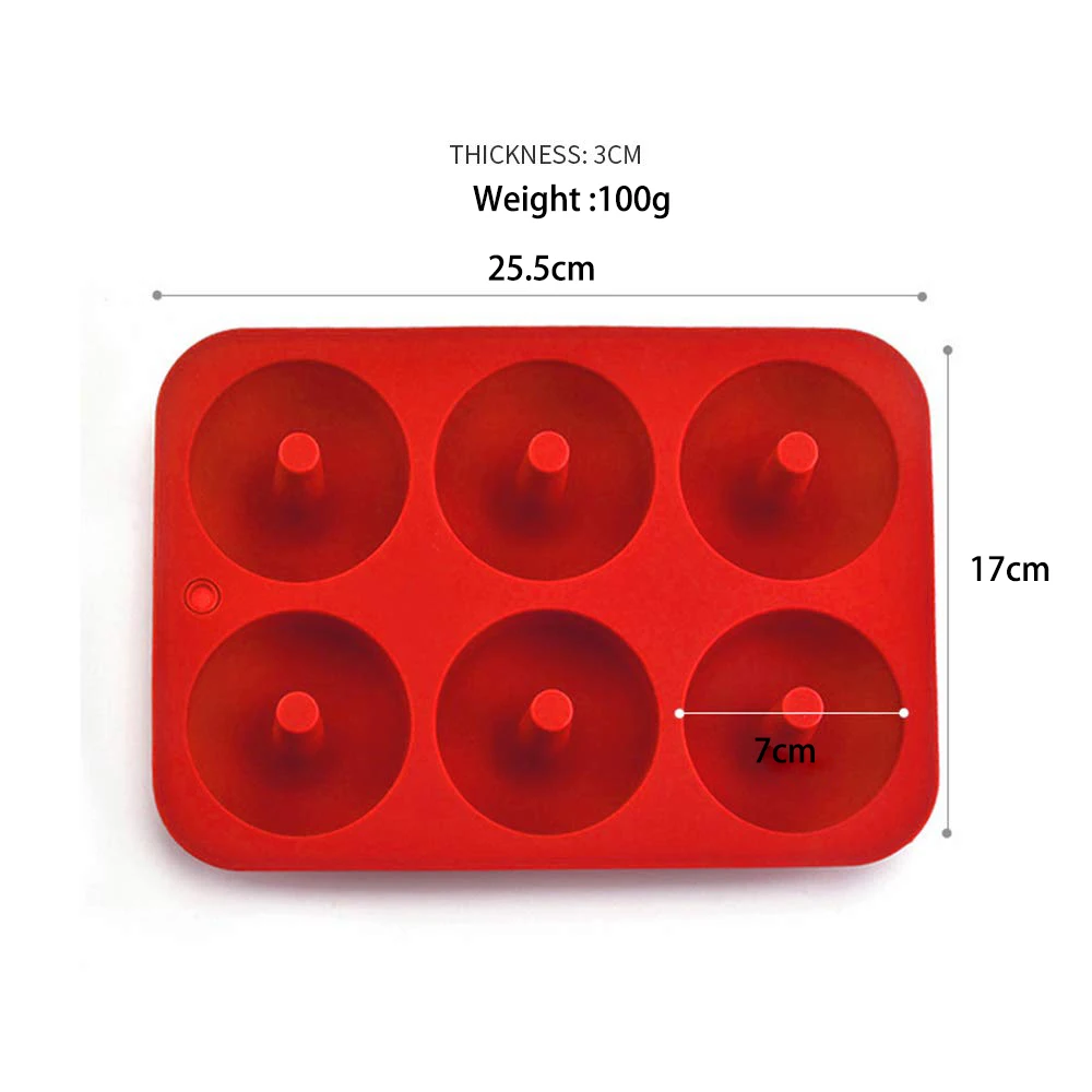 6 Holes Silicone Donut Mold Bagel Pan Non Stick Baking Heat Resistance Mini Cupcake Mould Doughnut Maker Pan Baking Tool