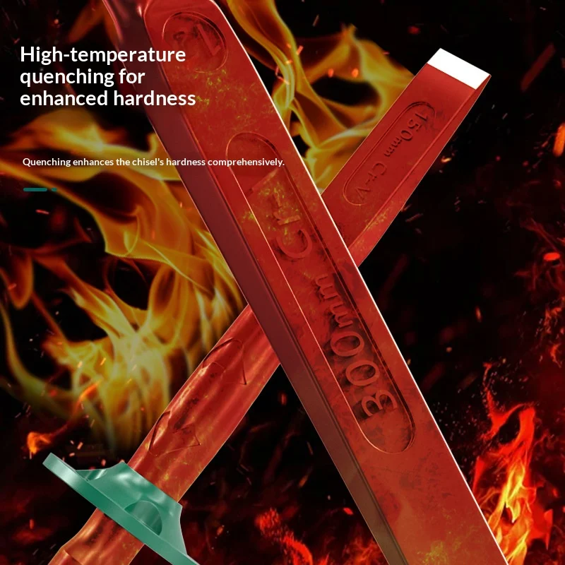 6/8/10 بوصة الكروم الفاناديوم الصلب حجر إزميل مسطح مع قفازات واقية لليد البناء الاسمنت البناء الخرسانة النقش قطع أداة #2