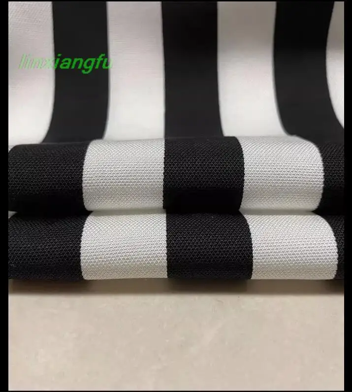 High grade summer black and white vertical stripe fabric, linen cotton fabric, soft and draped stylish clothing fabric.