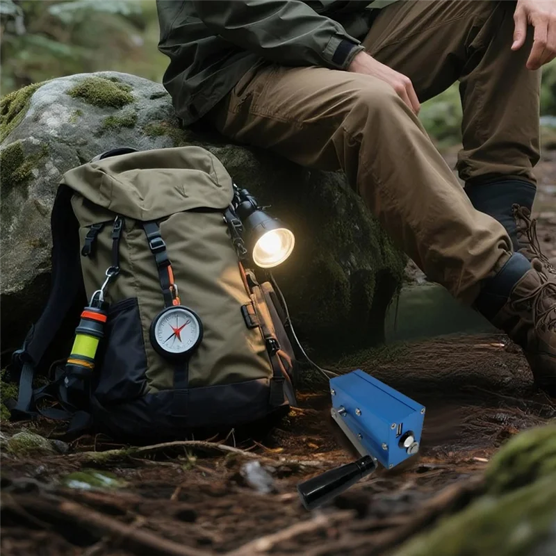 PHFU-Home Cigar Lighter Outdoor Portable Emergency Survival Hand Crank Generator 5V 12V USB Charger Rechargeable Lighting