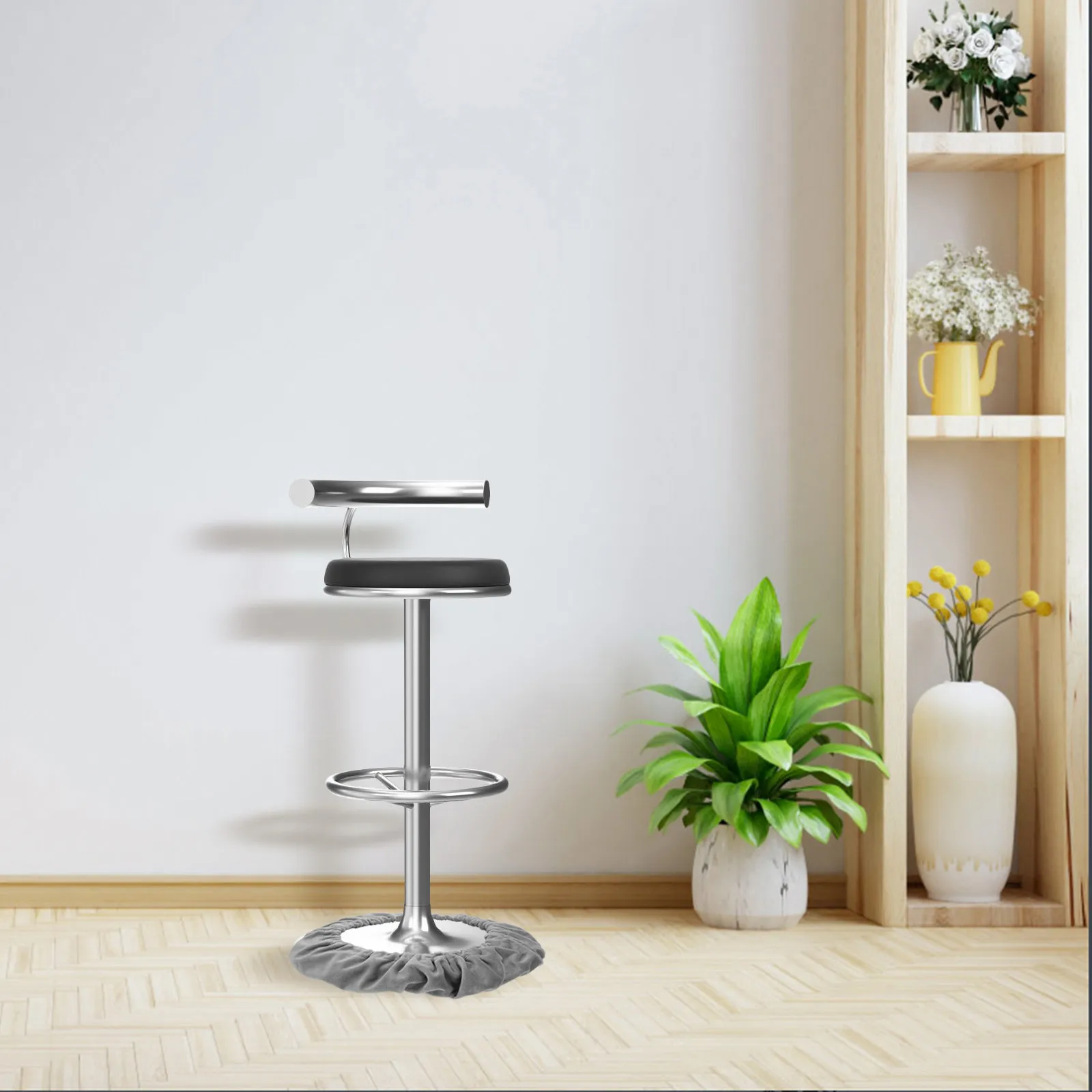 Bar Stool Base Protector Ring Universal Fit Non Skid Floor Protection Ring for Wooden Floors Scratch Proof Quiet Bar Chair Legs