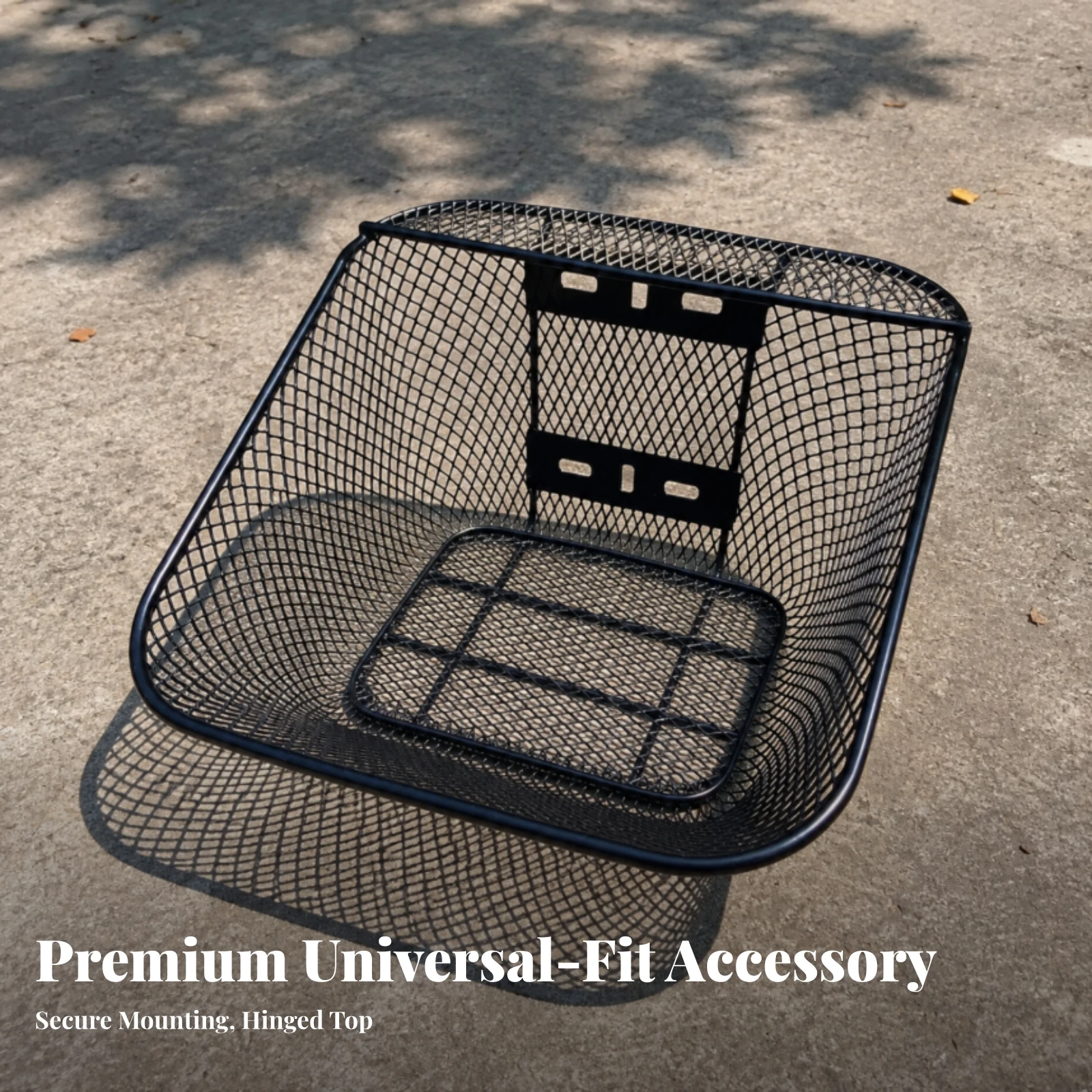 Motorcycle Basket with Cover Large Capacity Wire Mesh Motorcycle Basket Rust-Resistant Powder Coated for Commuters