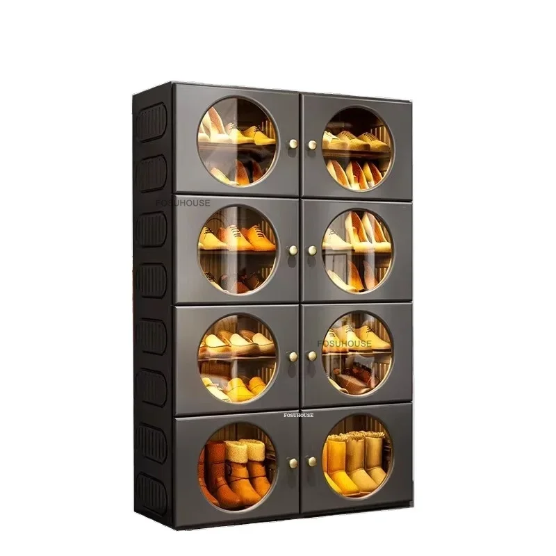 #Italian Folding Shoe Cabinets Multi-layer Storage Organizer European Living Room Furniture Home Porch Indoor Dustproof Shoe Rac