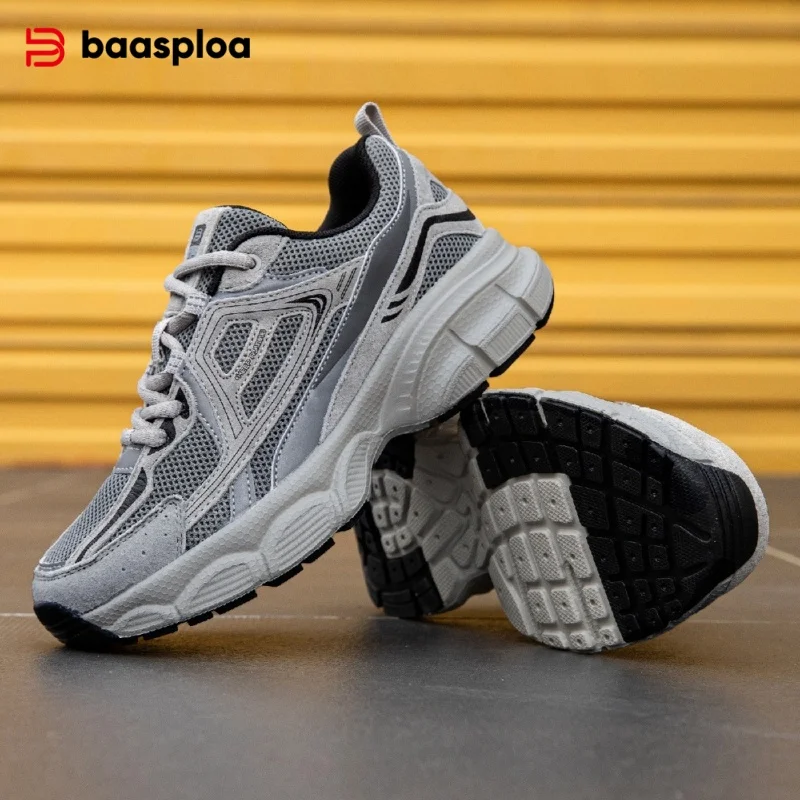 

Baasploa Women Running Shoes Lightweight Breathable Sport Shoes Female Comfort White Casual Sneakers Height Increase Cushioning