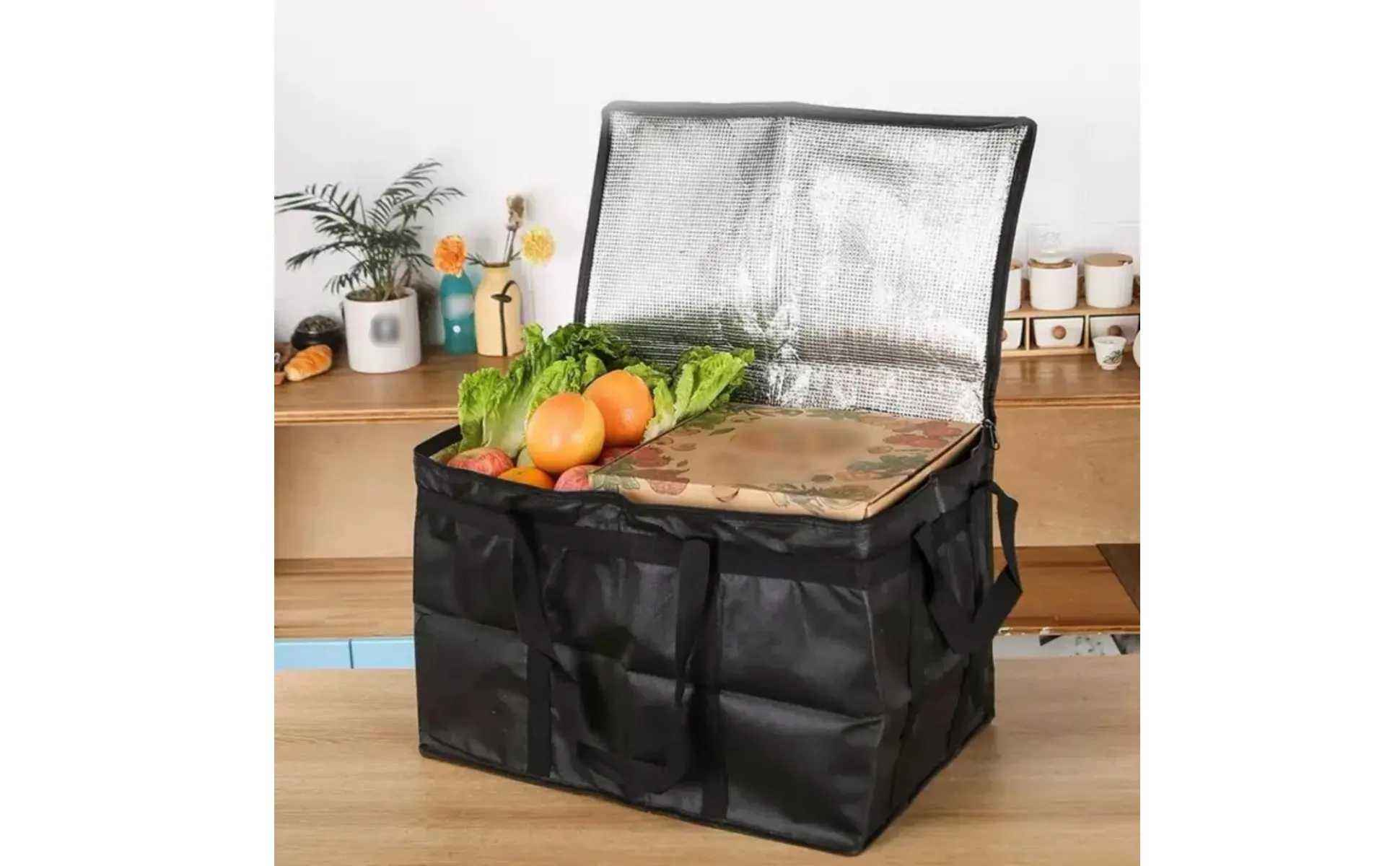 Pie Delivery Bag Warm and Cold Use Insulated Food Delivery Bag Large Thermal Tote Waterproof Thickened Material for Camping