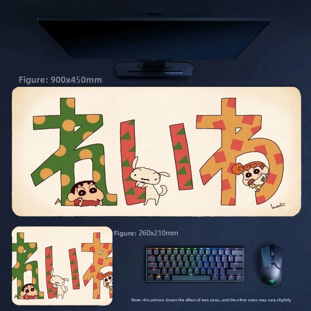 Cute Cartoon Girls Office Simple Fashion Animation High Value Table Mat Animation Crayon Shin-chan Leather Non-slip Mouse Pad