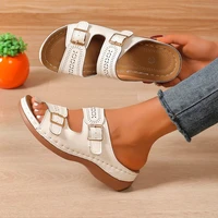 2026 Summer Fashion Slippers Women Premium Orthopedic Open Toe Shoes for Women's Anti-slip Platform Wedge Retro Sandals Female - Image 2