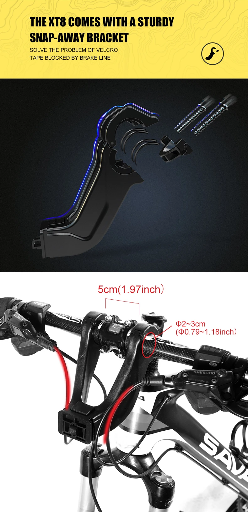 WILD MAN BBG106 Fahrrad Lenkertasche EVA Hartschale Touchscreen Handyfenster Regenschutz Schnellwechselhalterung für MTB und Rennrad – Detail 5