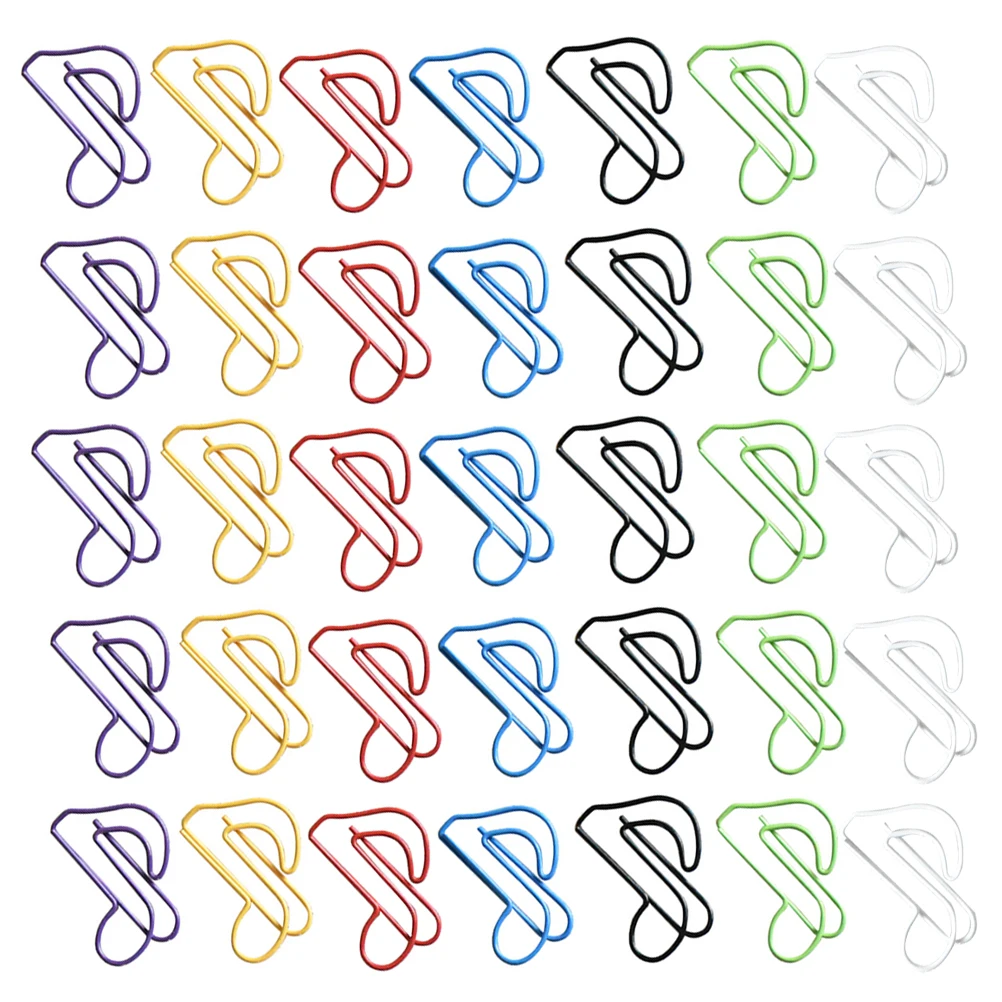 

50pcs Music Note Paper Clips Colorful Metal Decorative Page Holder Office Supplies Studying Accessories Cute Design Fade