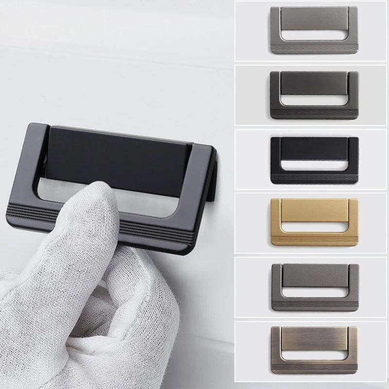 New Simple Sliding Door Drawer Nightstand Flush Pull Handle Bedroom Tatami Invisible Visible Wardrobe Knob