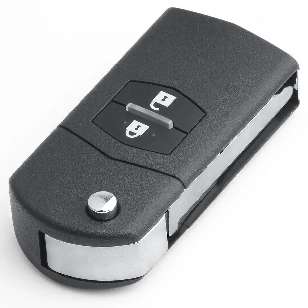 KEYECU Model NO. SKE126-01,41601, 41521,41835,41803 Flip Remote Key 433MHz 4D63 Fob 2 Button for Mazda 2 3 6 323 626 CX7 CX9