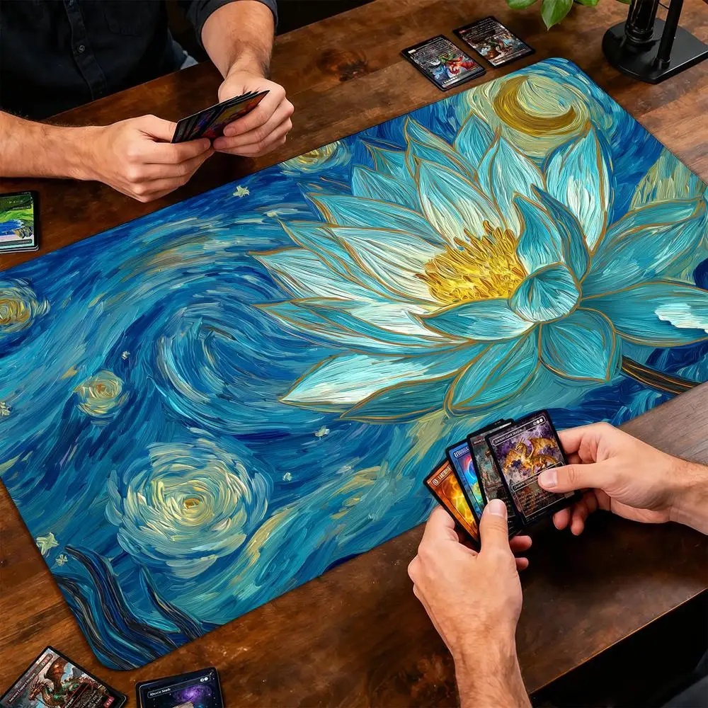 Digital Art Giant Lotus Magic Card Battle Mat MTG Playmat Anti-slip Base 35X60CM gathering gaming mats Board Game Mat for TCG