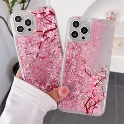 Pink Cherry Butterfly For Huawei Honor 200 Pro 100 90 80SE 70 60SE 50SE 30 Lite 30i 30s 20 Case Glitter Liquid Quicksand Cover