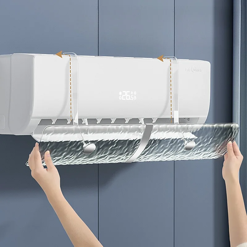 1pcs Universal Air Conditioner Wind Deflector Cover Vent Windproof Shield Hanging Type Dustproof Adjustable Air Guide Panel