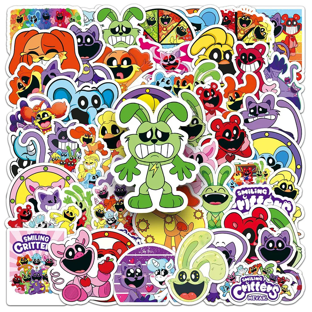 10/30/50PCS Smilling Critters Game Stickers Cool Graffiti Laptop Phone Skateboard Suitcase Bike PVC Waterproof Cartoon Decals To