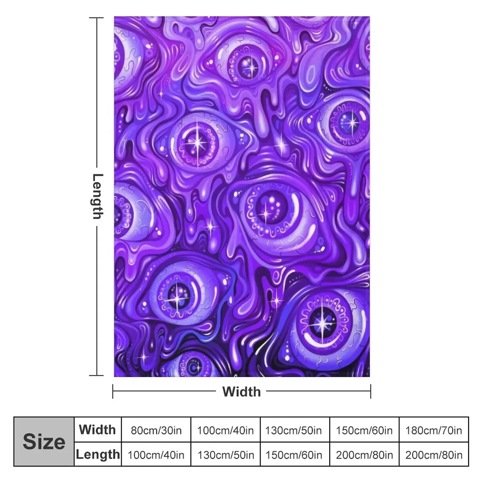 Purple Eyeball pattern Throw Blanket Cute Plaid Giant Sofa Nap Warm Travel Summer Blankets