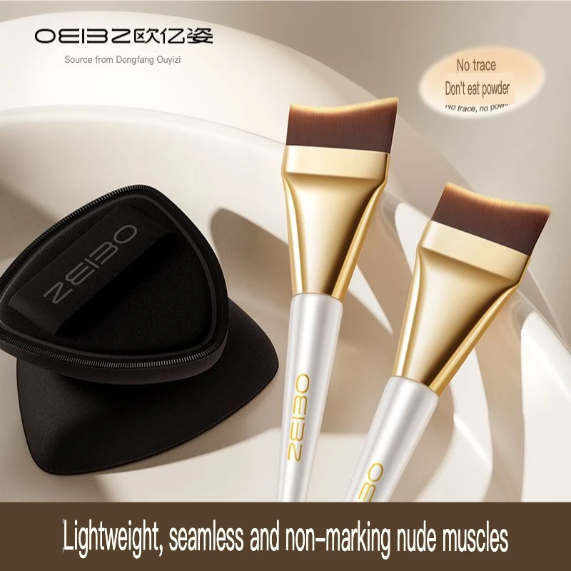 Ouyizi Arc-Shaped Foundation Brush Ultra-Thin for Seamless Liquid Base Makeup Smooth Concealer Application