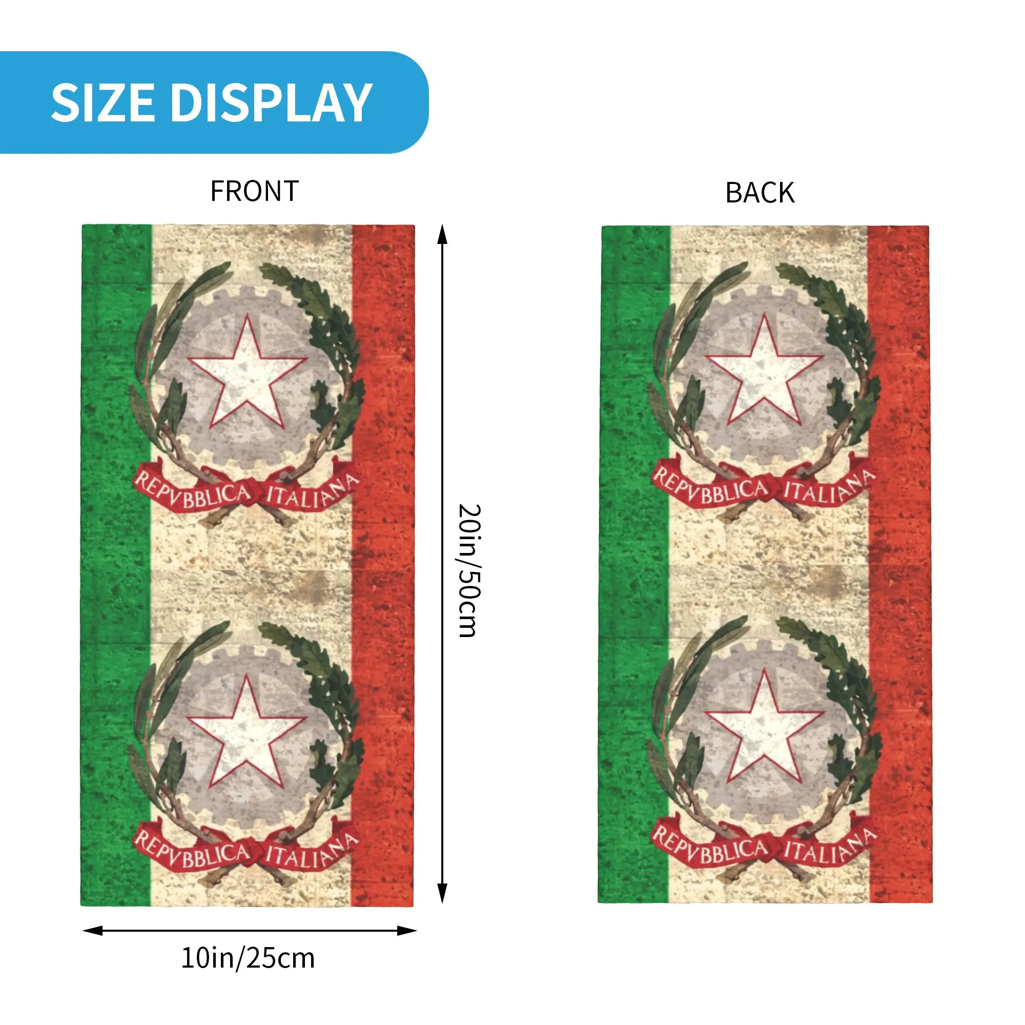 Custom Flag of Italy Neck Gaiter Women Men Windproof Winter Italian Patriotic Gift Bandana Scarf for Hiking