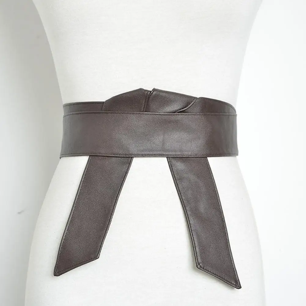 Trendy Lady Waist Strap Smooth Surface Clothes Matching Long Decorative Waist Belt