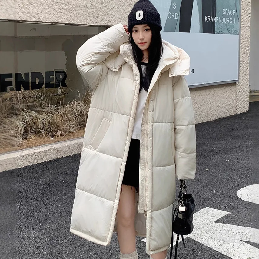 سترة نسائية كبيرة الحجم سترات طويلة معاطف بقلنسوة وسحاب متين وياقة مقلوبة وأكمام طويلة فضفاضة للمكتب للسيدات لخريف وشتاء 2025 #1