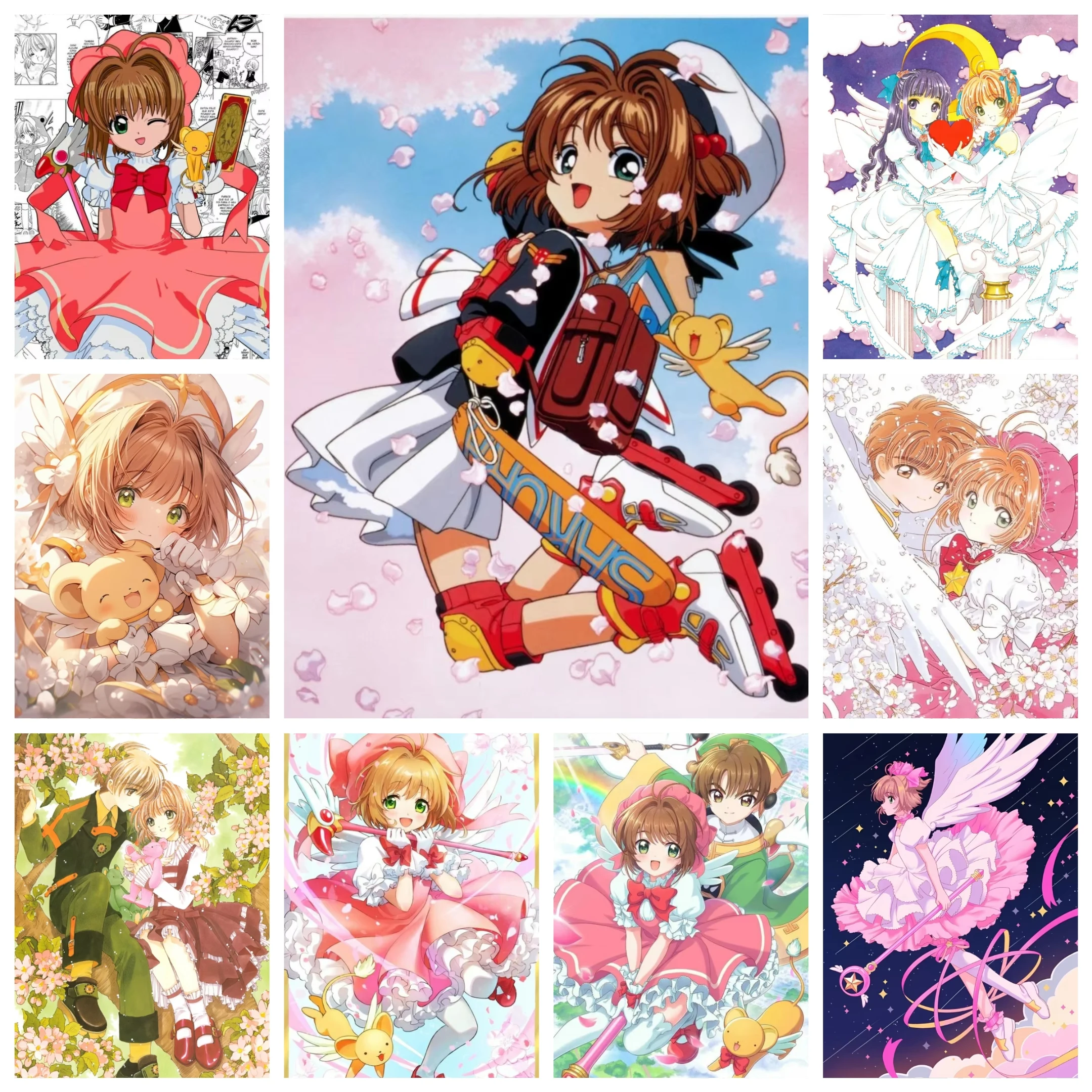 5D DIY Diamant-Malerei-Sets Kawaii Cardcaptor Sakura Anime Mosaik Heimdekoration Kindergeschenk Bastelset