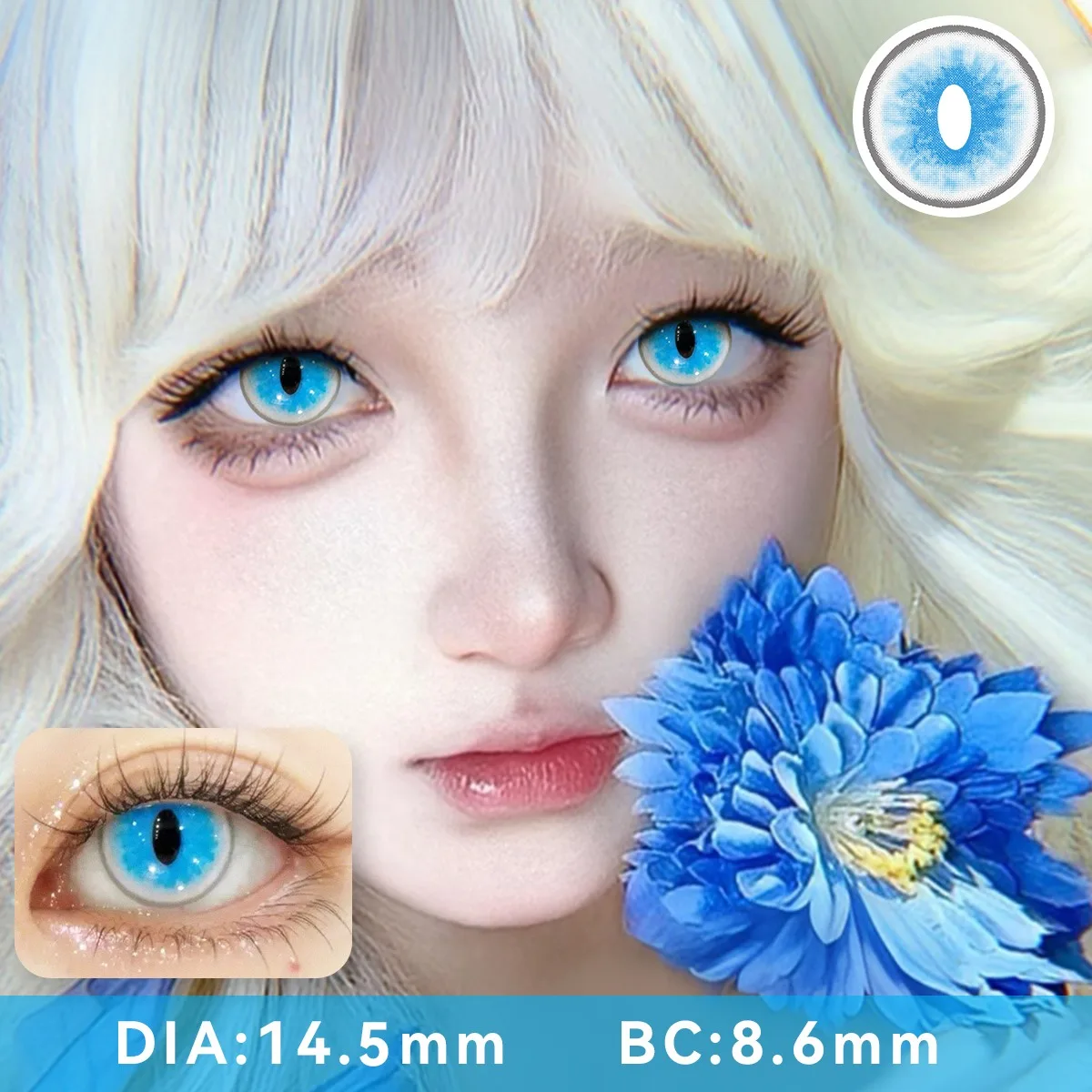 VISUASHOW Katzenaugen-Kunstlinsen mit kleiner Pupille, 1 Paar, weiche Linsen, Anime-Cosplay für Coser, Alltag, Halloween-Party, Augenschönheit – Detail 14