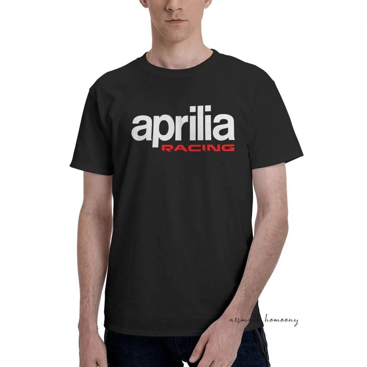 Aprilia Racing Fanny Pack Shirt Vintage Men's T-shirt Top Quality 100% Cotton Short Sleeve Cool Cat Print Casual Men T Shirt Men