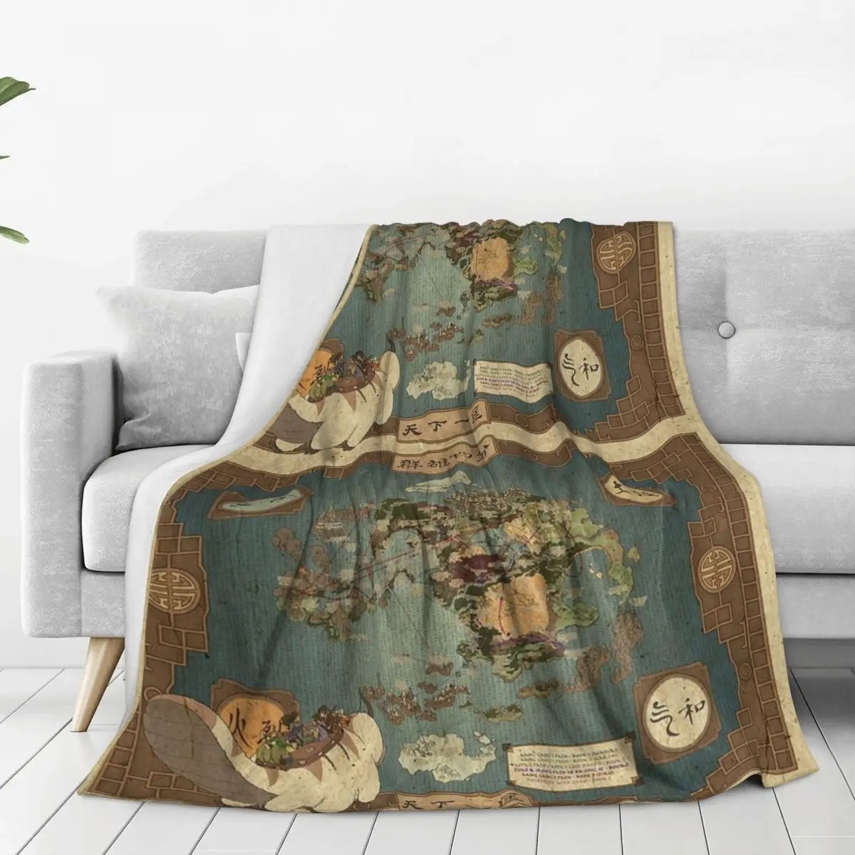 Avatar The Last Airbender Map Blankets Fleece Multi-function Throw Blankets Throw Blanket For Couch Bedding Throws Bedspread