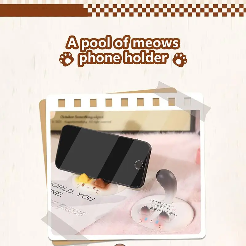 

Cute Design Mobile Phone Holder Cartoon Cat Sweet Style Cartoon Cat Holder Desktop Decoration Function Creative Phone Stand