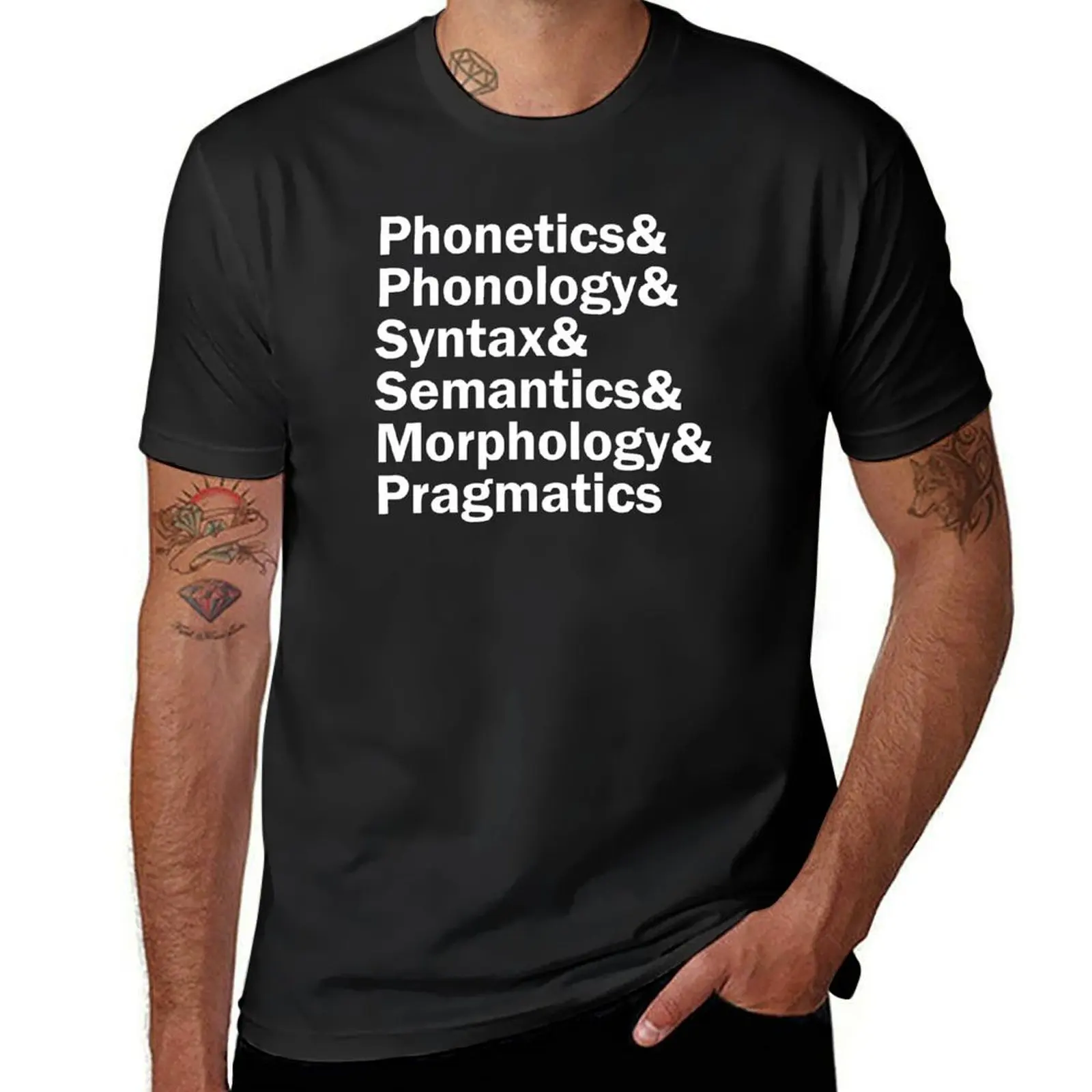 Areas of Linguistics | White T-Shirt vintage clothes anime blacks heavy weight t shirts for men