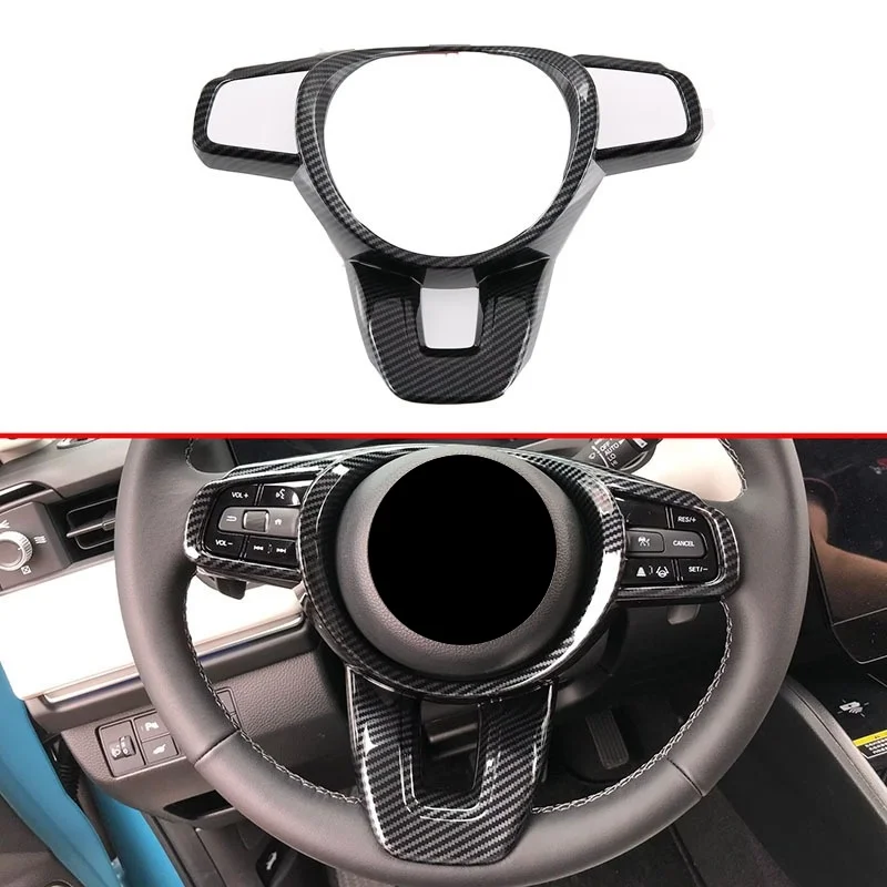 

Carbon Fiber Car Steering Wheel Panel Decoration Frame Cover Upper Air Vent Outlet Cover For Honda HRV HR-V VEZEL 2021-2023