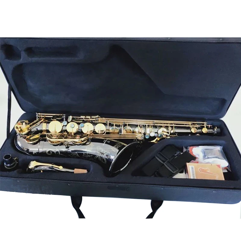 

KALUOLIN Professional Tenor Sax Best quality Black Gold T-901Tenor Saxophone in B Flat Tune musical instruments Gift