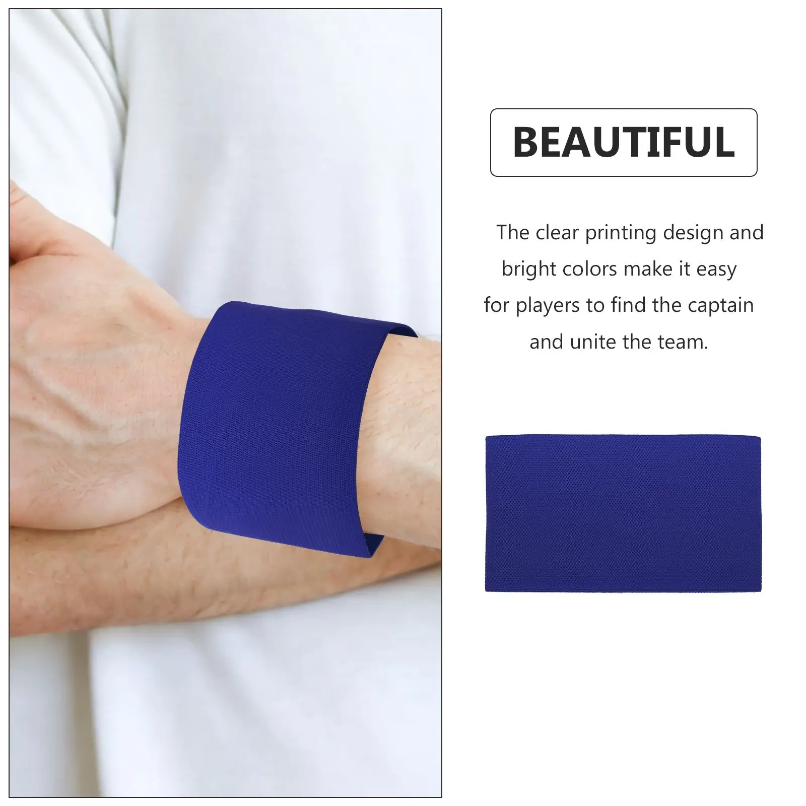 5 قطع من شارات اليد الزرقاء المرنة غير القابلة للانزلاق وقابلة للتعديل لمستلزمات أربطة الذراع لمباراة كرة القدم
