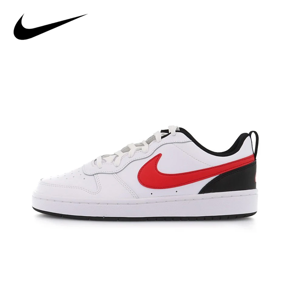 Original Nike Court Borough Unisex Women Men Skateboarding Shoes Non-Slip Low Top Comfortable White Sneakers BQ5448-110