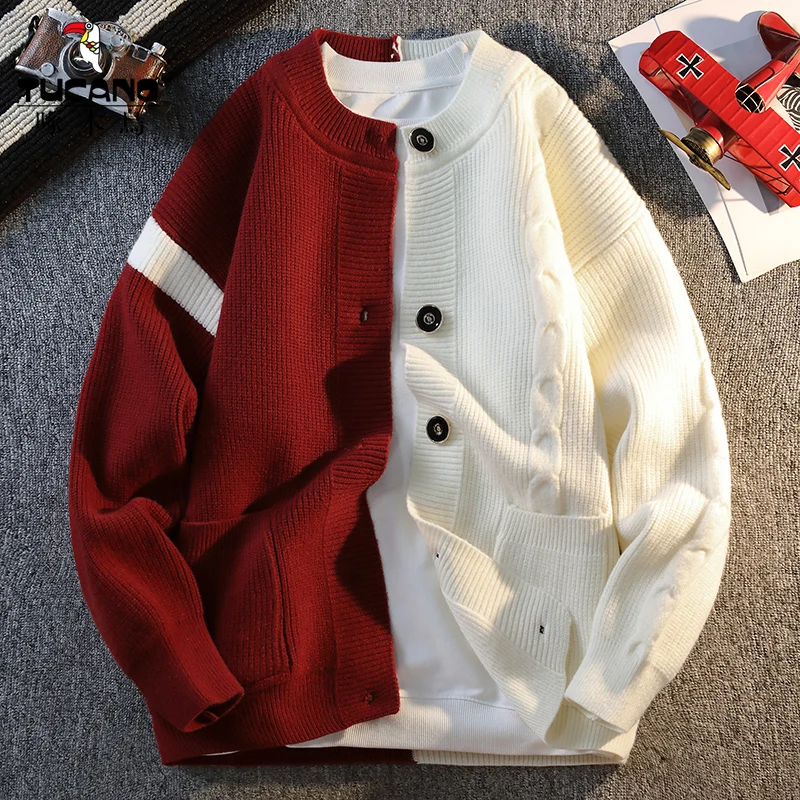 

Thiened Men's Knitted Sweater Autumn Winter Inner Wear Trendy Brand Teenage High Sensation Color Colion Knitwear Casual ...