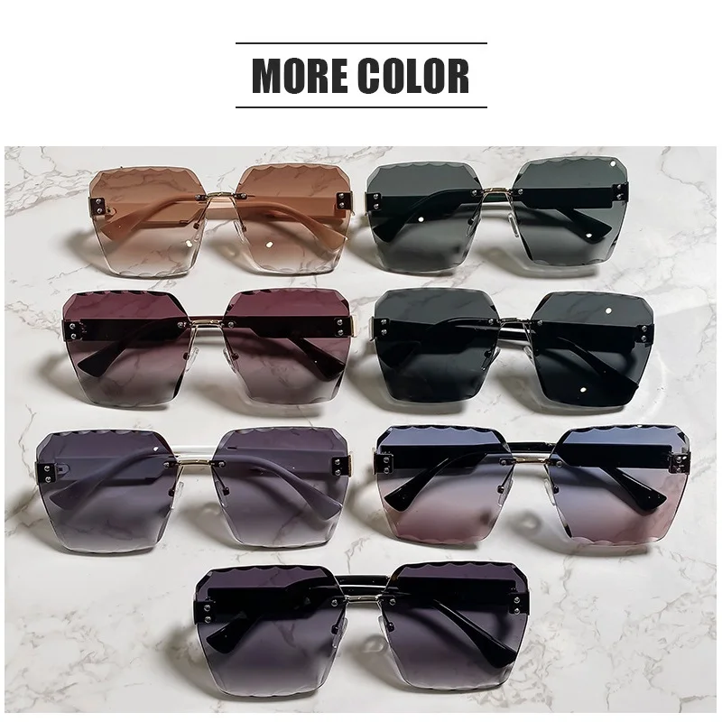 Glamour luksusowe okulary przeciwsłoneczne marki D dla mężczyzn i kobiet stylowe okulary styl Oversize bez oprawek Unisex Trend okulary UV400