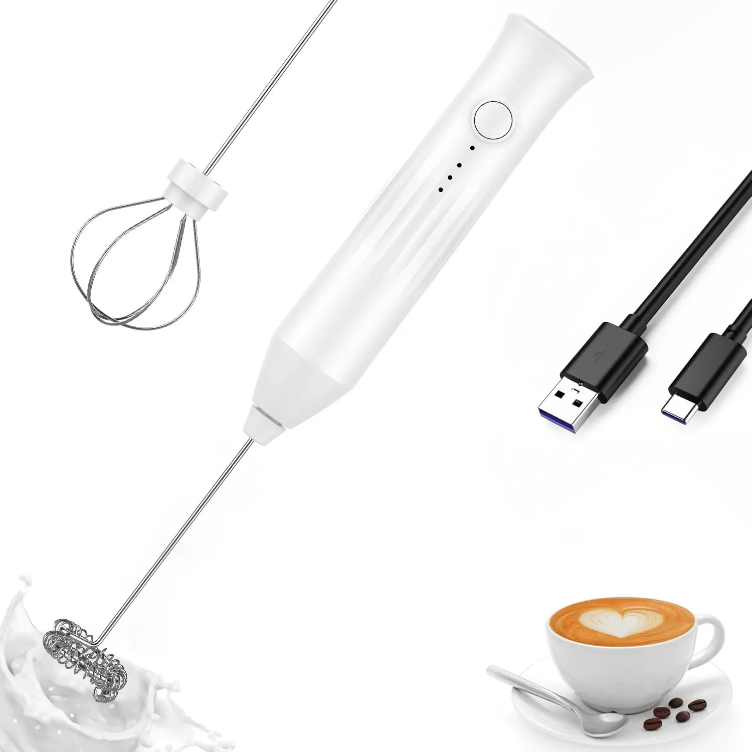 

Mini Automatic USB Electric Handheld Milk Foamer Modern Battery Operated Manual Beater Tea Coffee