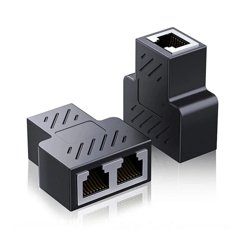 RJ45 Splitter 1 to 2 Ethernet Adapter Internet Network Cable Extender RJ45 Connector Coupler for PC TV Box Router