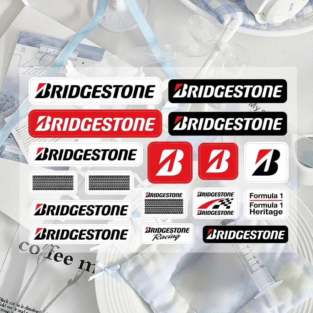 

For Bridgestone Motorcycle Reflective Stickers Waterproof Decals For Helmet Scooter Fuel Tank Toolbox Racing