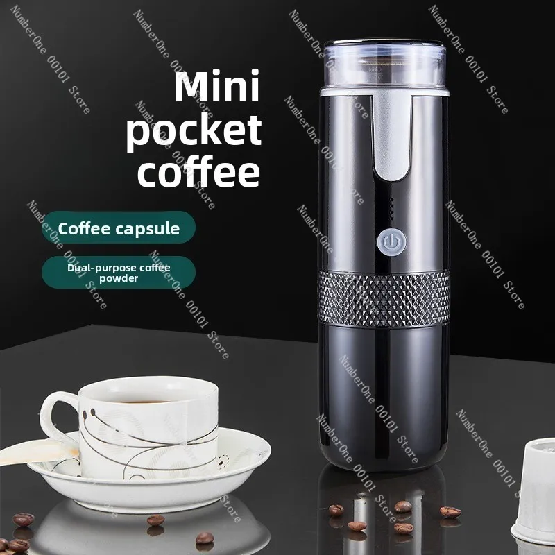 USB Rechargeable Capsule Coffee Machine - Mini Mocha Pot for Outdoor Travel