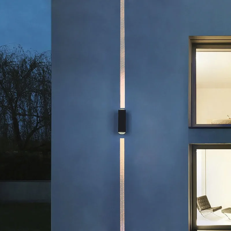 Black Aluminum LED Up Down Wall Light, IP65 Waterproof Outdoor Wall Lamp, Modern Exterior Lighting Fixture for Patio Porch Garde
