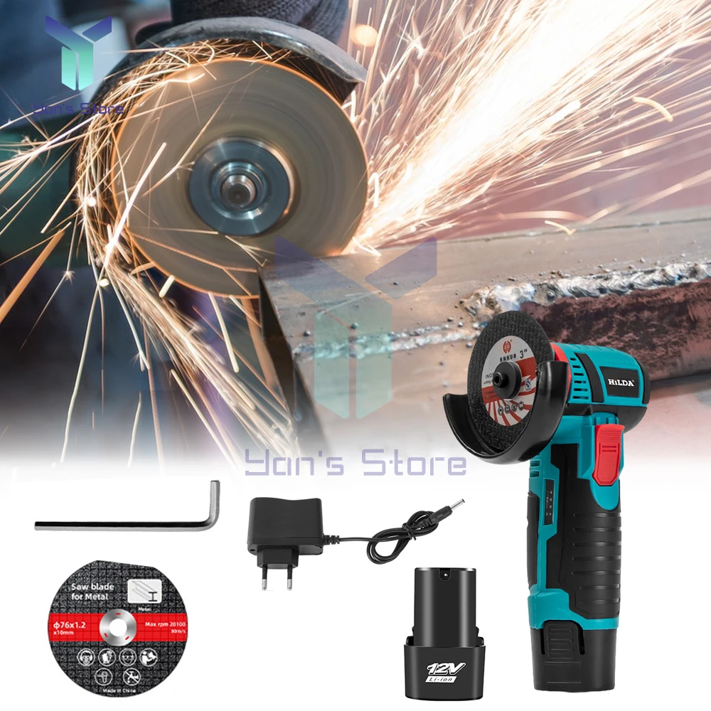 12V Mini Angle Grinder Rechargeable Grinding Tool Polishing Grinding Machine For Cutting Diamond Cordless Power Tools 19500rpm