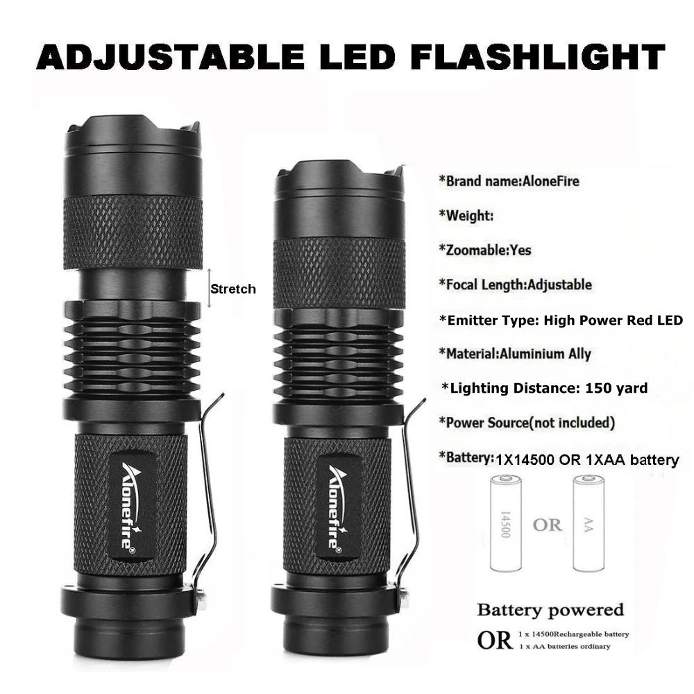 Zoom Rotlicht Taschenlampe Mini Jagd Bienen Angeln Blutgefäße Astronomie Beobachten Stern Reise Hotel Kamera Detektor Lampe Taschenlampe – Detail 7